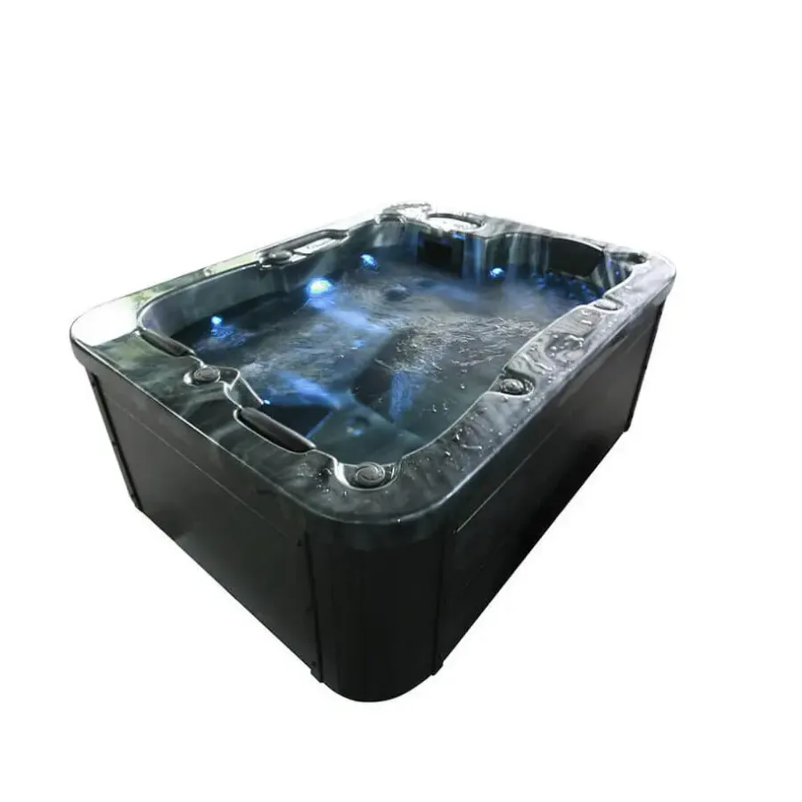 Zwembaden En Accessoires-Merkloos HOME DELUXE Whirlpool buiten ZWART MARBLE Puur