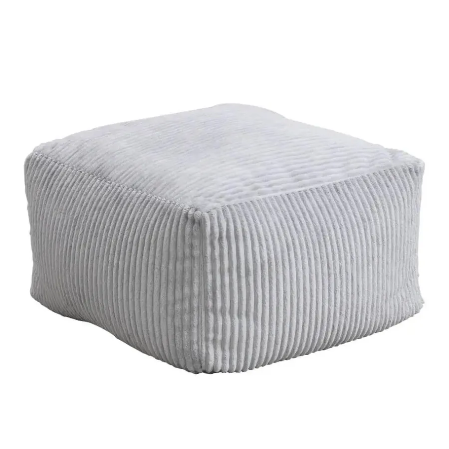 Zitzakken-Merkloos HOME DELUXE zitzak COSY lichtgrijs incl. krukje