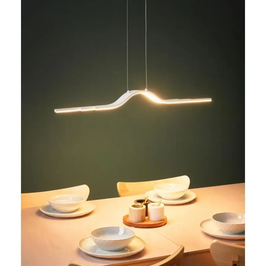 Hanglampen-Leen Bakker HONGU - Hanglamp LED - Wit - Metaal