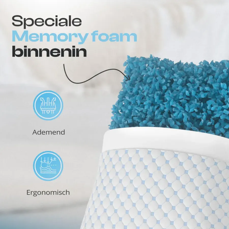 Hoofdkussens-Dreamhouse Hoofdkussen – Memory Foam & Wasbare Hoes