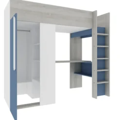 Trasman Hoogslaper Beau 90x200 met bureau & kast - donkerblauw