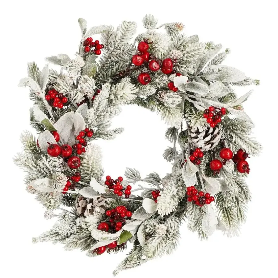 Kerstdecoratie-House of Seasons Belfort Kerstkrans - Ø40 cm - Groen