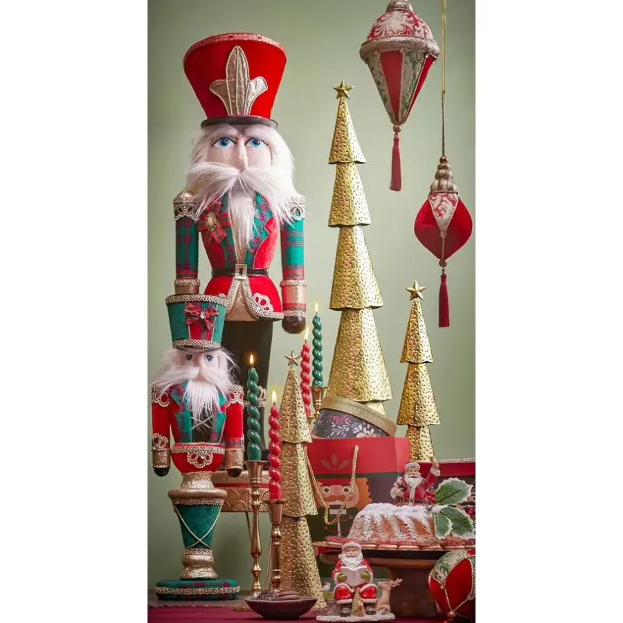 Kerstdecoratie-House of Seasons Kerstboom - L14,5 x B8 x H68 cm - Metaal - Goud