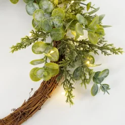 House of Seasons Kerstkrans met LED Verlichting - Ø45 cm - Groen