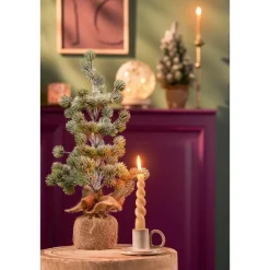 Kerstbomen-House of Seasons Kunstkerstboom in Jute - H45 x Ø23 cm - Groen Frosted