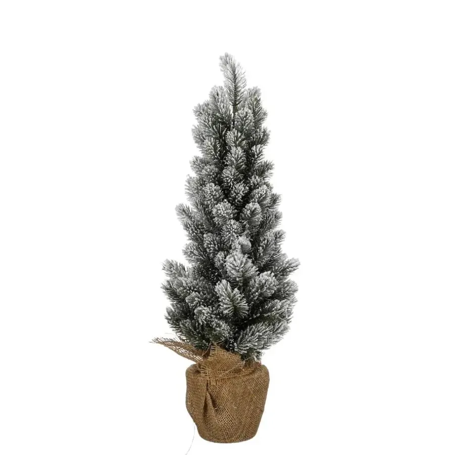Kerstbomen-House of Seasons Kunstkerstboom in Jute - H60 x Ø30 cm - Groen Frosted
