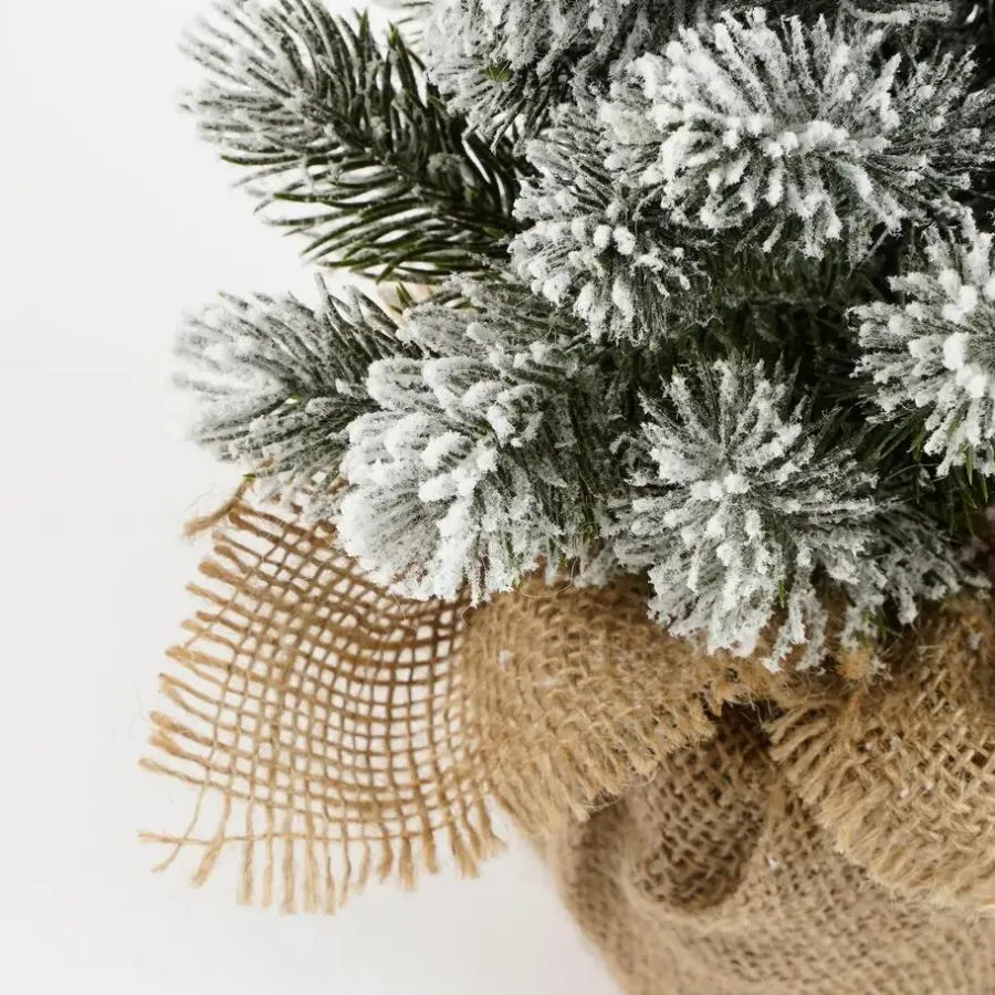 Kerstbomen-House of Seasons Kunstkerstboom in Jute - H60 x Ø30 cm - Groen Frosted