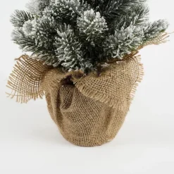 Kerstbomen-House of Seasons Kunstkerstboom in Jute - H60 x Ø30 cm - Groen Frosted