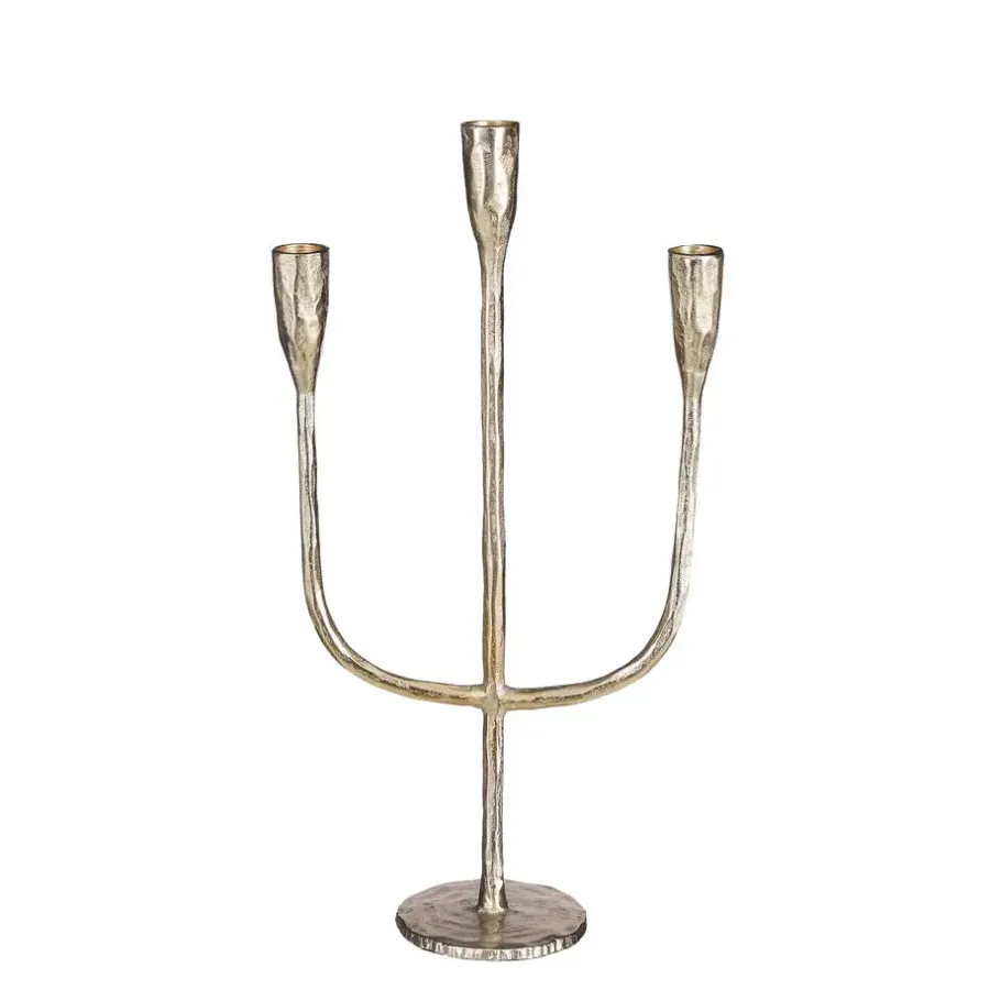 Kandelaars En Windlichten-House of Seasons Stretto Kandelaar L21 x B9,5 x H40,5 cm Goud