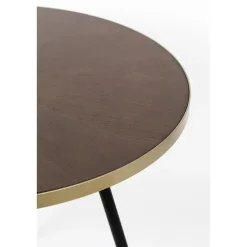 Houten Eettafels|Ronde Eettafels-Housecraft Living Housecraft Denise Eettafel Hout Rond 91 cm Bruin/ Goud