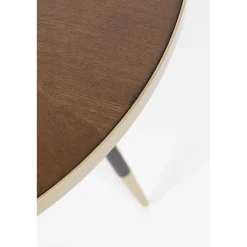 Houten Eettafels|Ronde Eettafels-Housecraft Living Housecraft Denise Eettafel Hout Rond 91 cm Bruin/ Goud