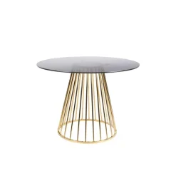 Housecraft Living Housecraft Floris Eettafel Rond Glas 110 cm Goud