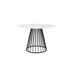 Housecraft Living Housecraft Floris Eettafel Marmerlook Rond 110 cm Zwart/ Wit