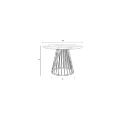 Housecraft Living Housecraft Floris Eettafel Marmerlook Rond 110 cm Zwart/ Wit