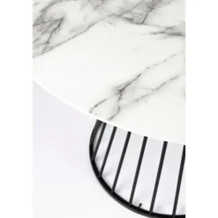 Housecraft Living Housecraft Floris Eettafel Marmerlook Rond 110 cm Zwart/ Wit