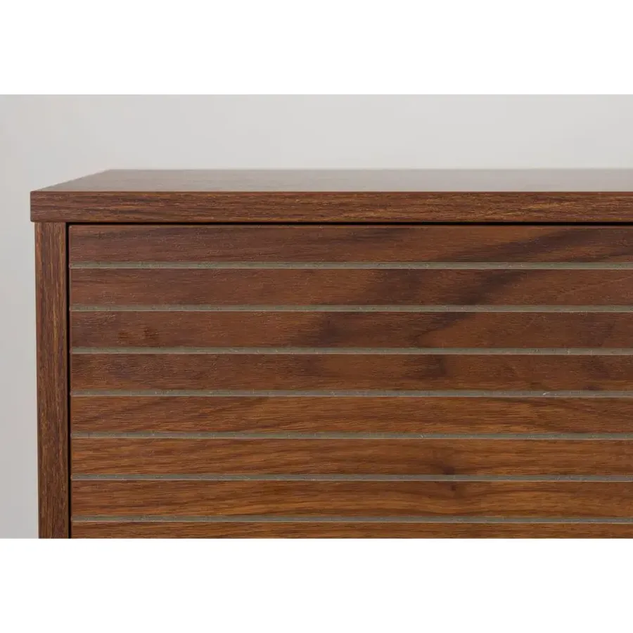 Wandkasten-Housecraft Living Flux Opbergkast Laag Walnoot - Bruin