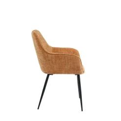 Eetkamerstoelen-Housecraft Living Jez Eetkamerstoelen met armleuning Oranje - Set van 2