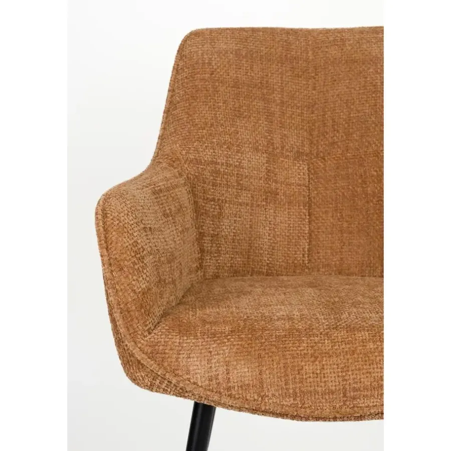 Eetkamerstoelen-Housecraft Living Jez Eetkamerstoelen met armleuning Oranje - Set van 2