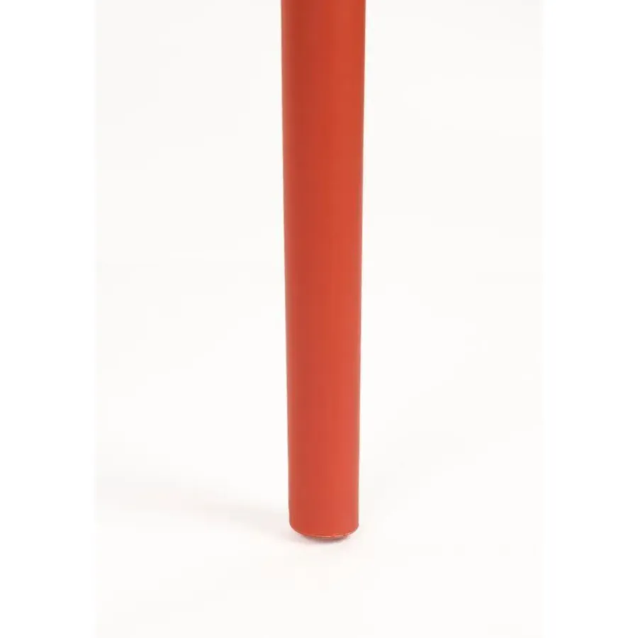 Tuinstoelen-Housecraft Living Mante Tuinstoelen Armleuning Kunststof Terra/ Rood - Set van 4