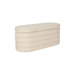 Bankjes-Housecraft Living Zuma bankje Bouclé Wit/ Beige