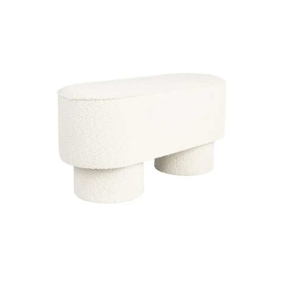 Housecraft Living Housecraft Marcos Bankje Bouclé Wit