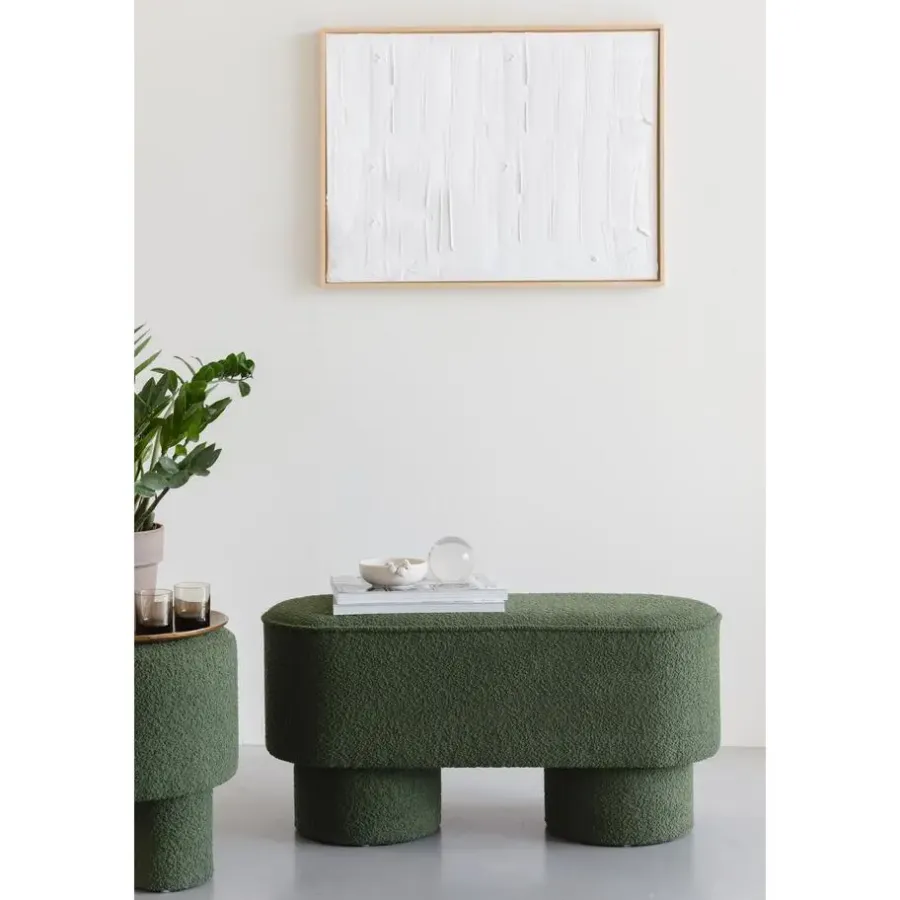 Housecraft Living Housecraft Marcos Bankje Bouclé Groen