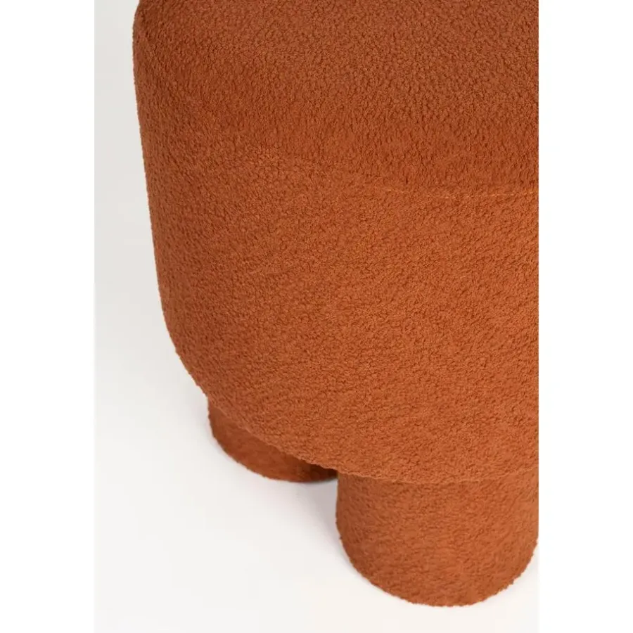 Poefen-Housecraft Living Housecraft Marcos Kruk/ Poef Bouclé Rood/ Bruin