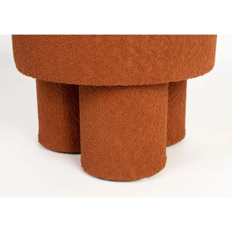 Poefen-Housecraft Living Housecraft Marcos Kruk/ Poef Bouclé Rood/ Bruin