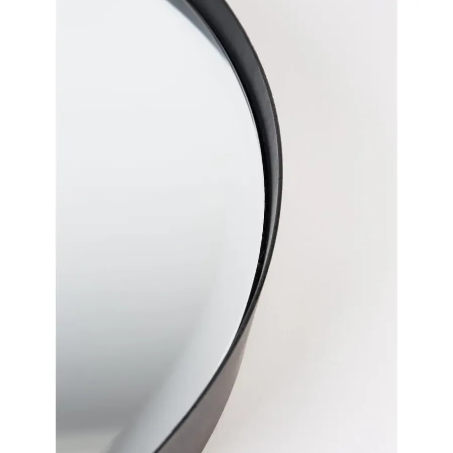 Spiegels-Housecraft Living Housecraft Raj Spiegel/ Wandspiegel/ Badkamerspiegel Rond Metaal 60x60 cm Zwart