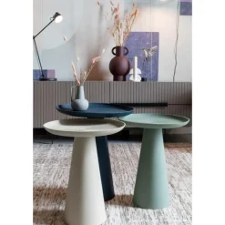 Bijzettafels-Housecraft Living Housecraft Ringar Bijzettafel Rond Metaal 39,5x39,5 cm (L) Blauw