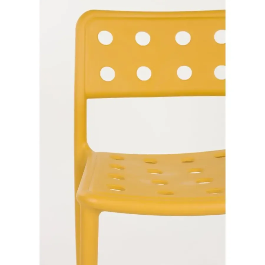 Housecraft Living Housecraft Serra Tuinstoel/ Eetkamerstoelen Kunststof Geel - Set van 4