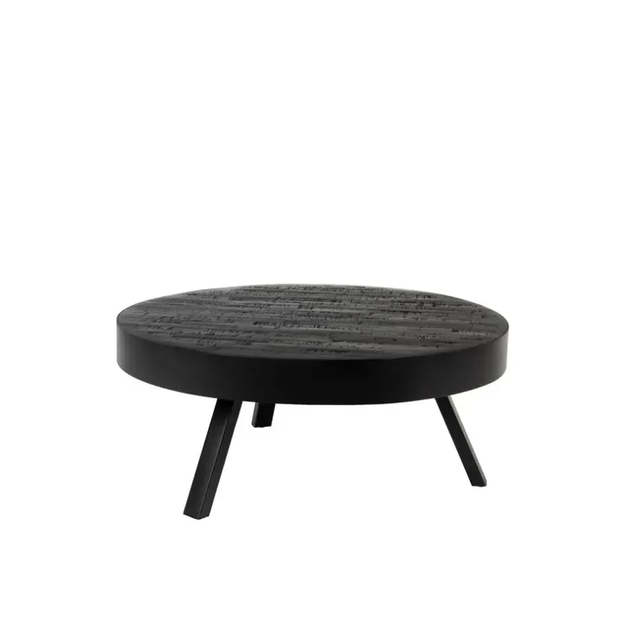 Housecraft Living Housecraft Suri Salontafel Rond Hout Teak 70 cm Zwart