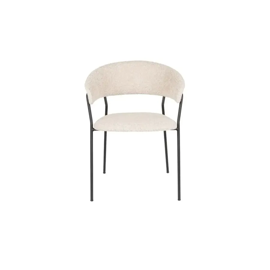Housecraft Living Housecraft Zeri Eetkamerstoelen armleuning Off white/ Zwart - Set van 2