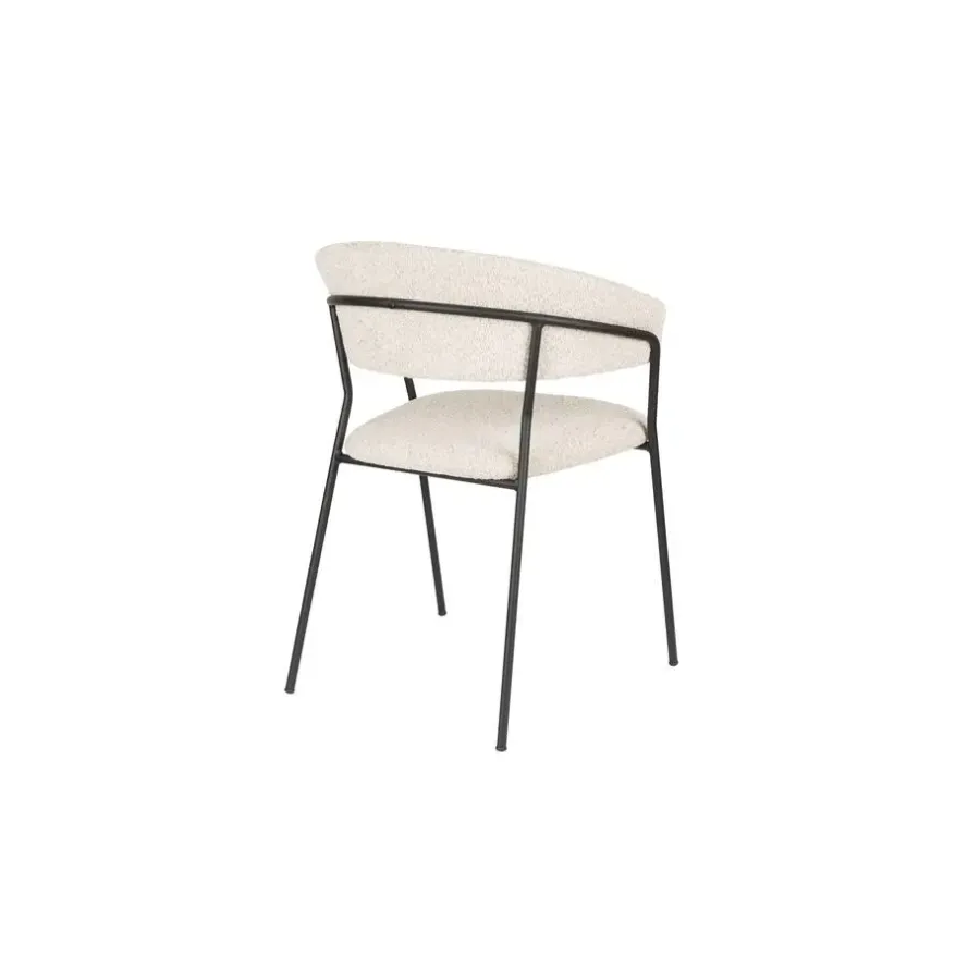 Housecraft Living Housecraft Zeri Eetkamerstoelen armleuning Off white/ Zwart - Set van 2