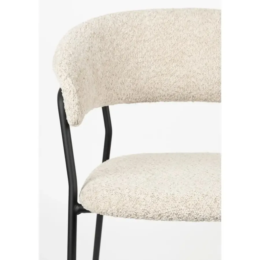Housecraft Living Housecraft Zeri Eetkamerstoelen armleuning Off white/ Zwart - Set van 2