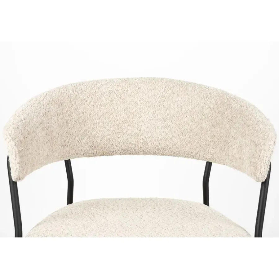 Housecraft Living Housecraft Zeri Eetkamerstoelen armleuning Off white/ Zwart - Set van 2