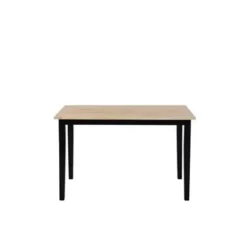 Rechthoekige Eettafels|Houten Eettafels-Beliani HOUSTON - Eettafel - Zwart - 75 x 120 cm - Rubberhout