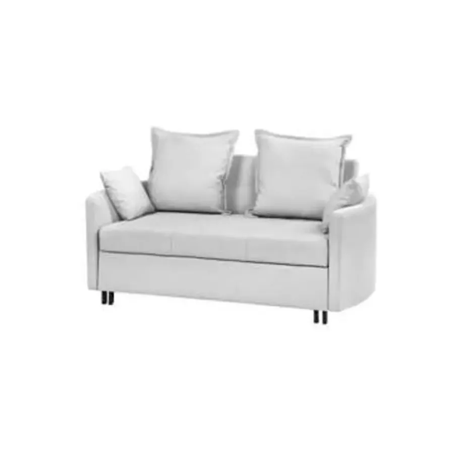 Slaapbanken|Slaapbanken-Beliani HOVIN - Slaapbank 2-zits - Lichtgrijs - Polyester