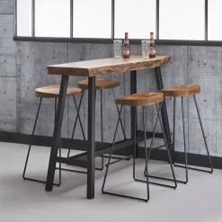 Hoyz Collection Hoyz - Bartafel Live Edge - 125cm Breed - 4 Personen - Hout - Bruin