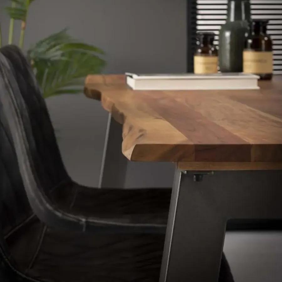 Hoyz Collection Hoyz - Eetkamertafel Edge - Bruin - Hout - 180x90x76