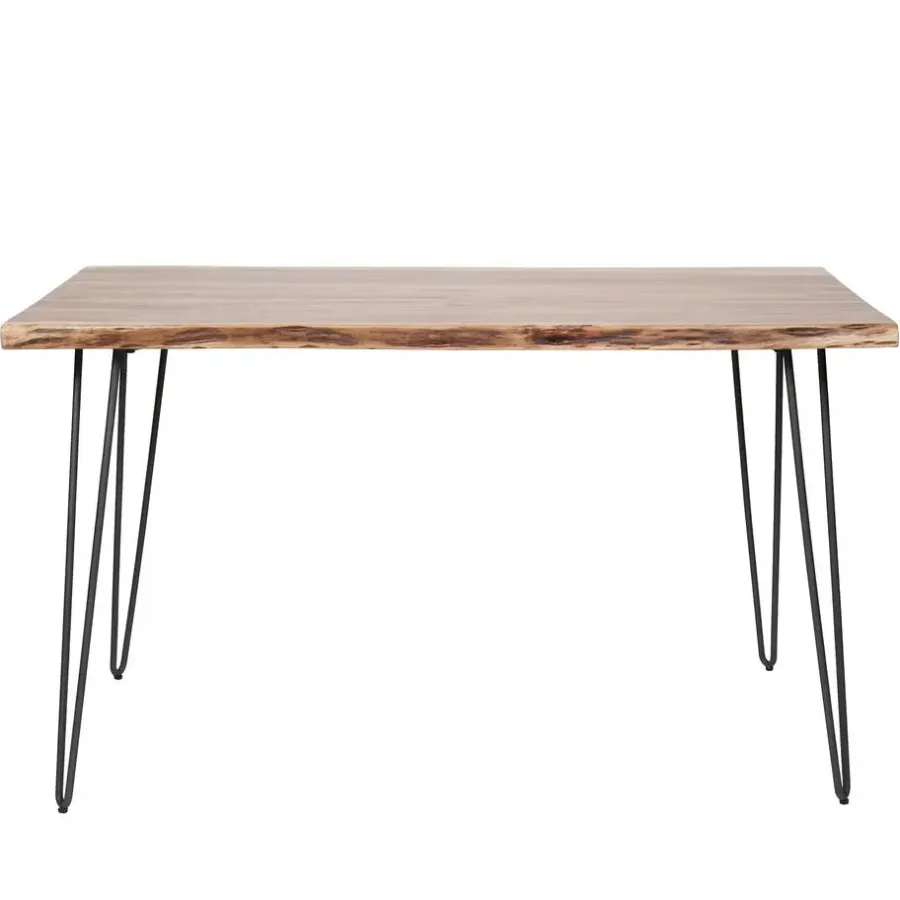 Industriële Eettafels-Hoyz Collection Hoyz - Eetkamertafel Edge - Hout - Bruin - 130x70x77