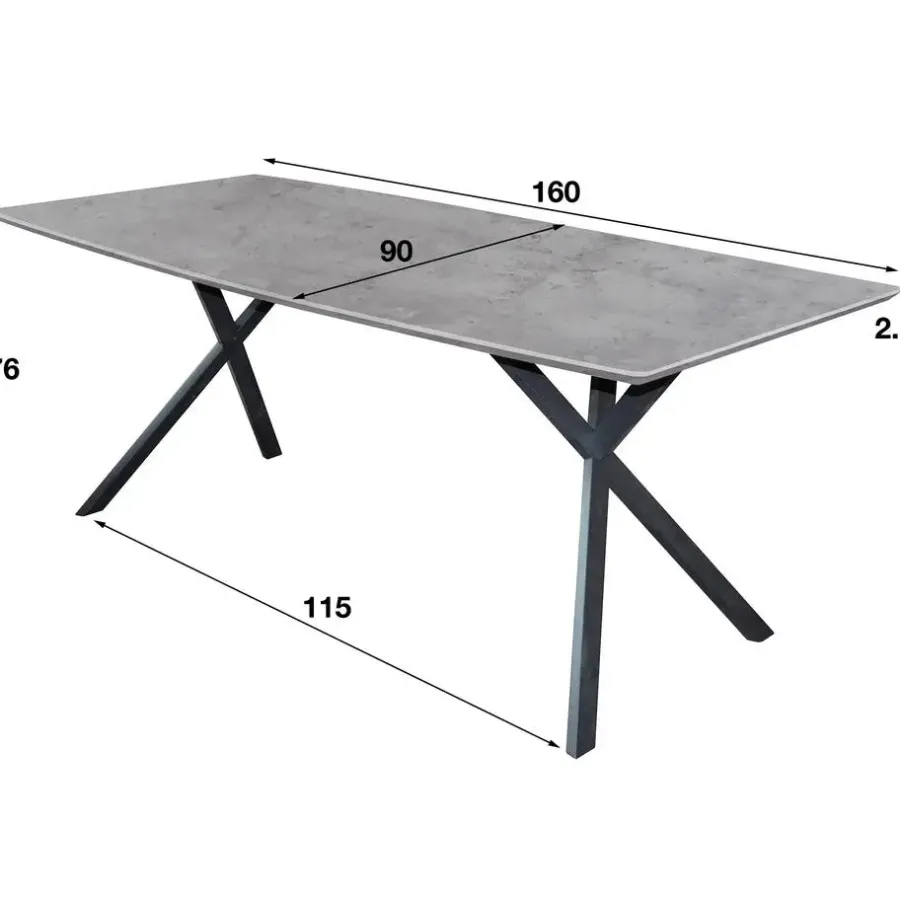 Hoyz Collection Hoyz - Industriele Eetkamertafel - Ovaal Blad - Zwart Frame