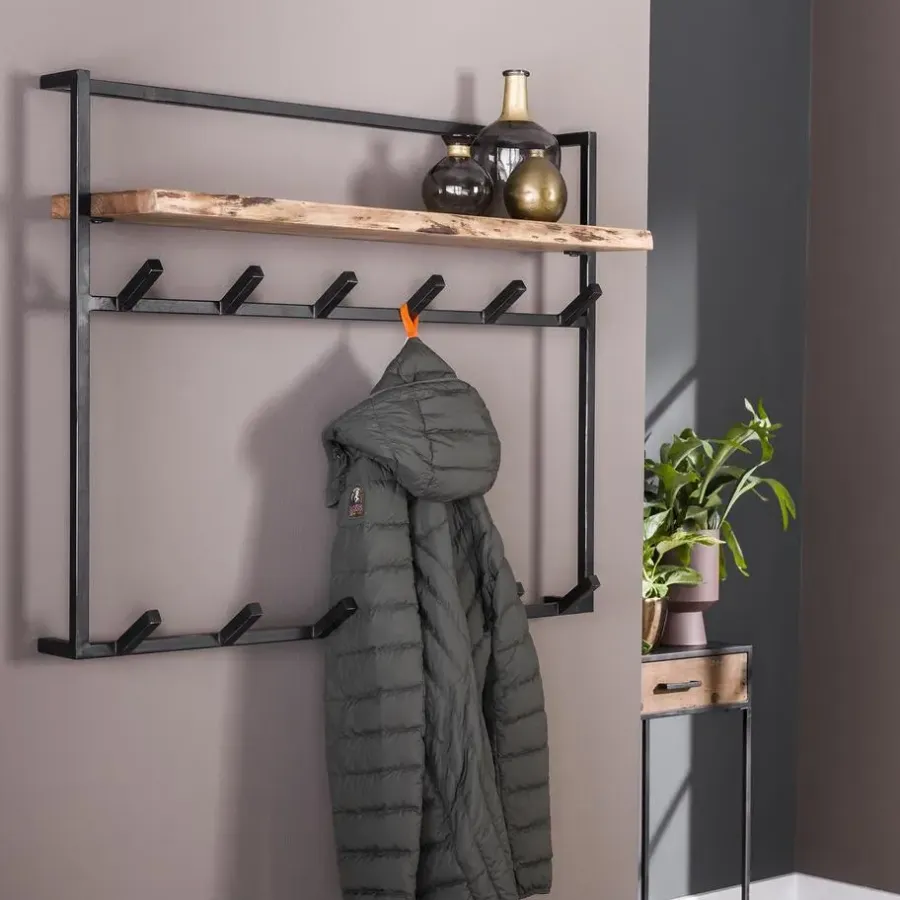 Hoyz Collection Hoyz - Kapstok Air Solid - 12 Haken - Massief Acaciahout - 100x30x80