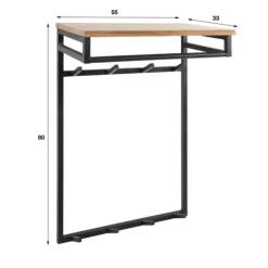 Hoyz Collection Hoyz - Kapstok Custom - 2x4 Haken - Acacia naturel