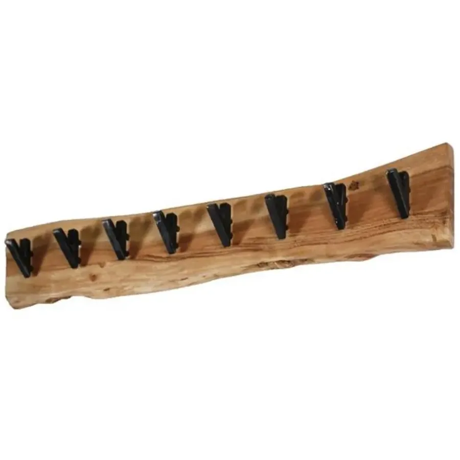 Kapstokken-Hoyz Collection Hoyz - Kapstok Edge met 8 haken - Grijs - Wandkapstok