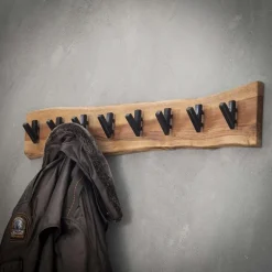 Kapstokken-Hoyz Collection Hoyz - Kapstok Edge met 8 haken - Grijs - Wandkapstok