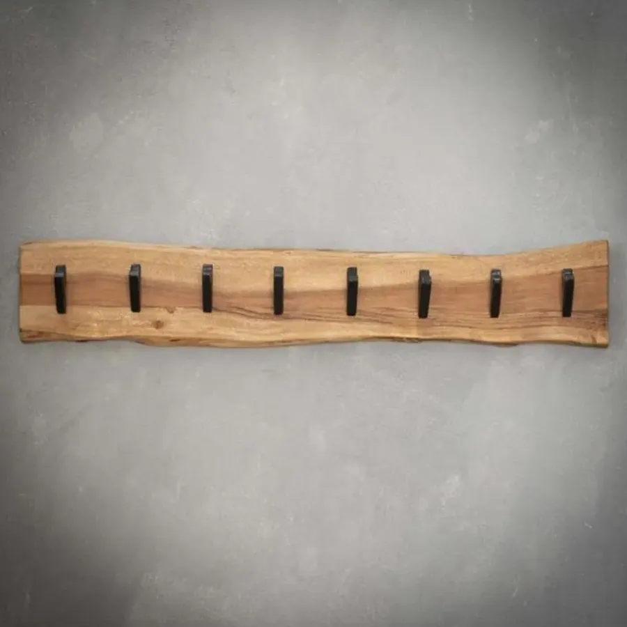 Kapstokken-Hoyz Collection Hoyz - Kapstok Edge met 8 haken - Grijs - Wandkapstok