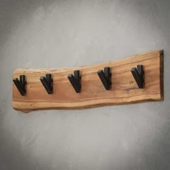 Kapstokken-Hoyz Collection Hoyz - Kapstok Edge met 5 haken - Grijs - Wandkapstok