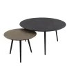 Hoyz Collection Hoyz - Salontafel Metallic - Rond - Grijs - Set van 2