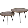 Hoyz Collection Hoyz - Salontafel Rond Metallic - Goudkleurig - Set van 2